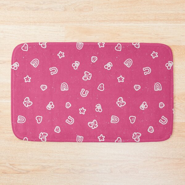 Item preview, Lucky Girl Symbol Doodles Retro Charmcore for Coquette Teen Bedrooms Raspberry designed and sold by RenattaZare.