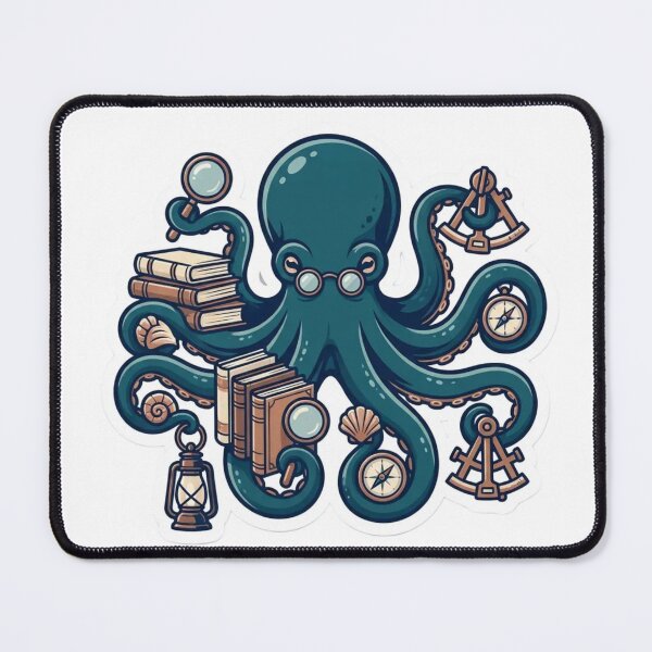 Item preview, Octopus Reading Club Curious Coastal Scholar designed and sold by StickyGuys.