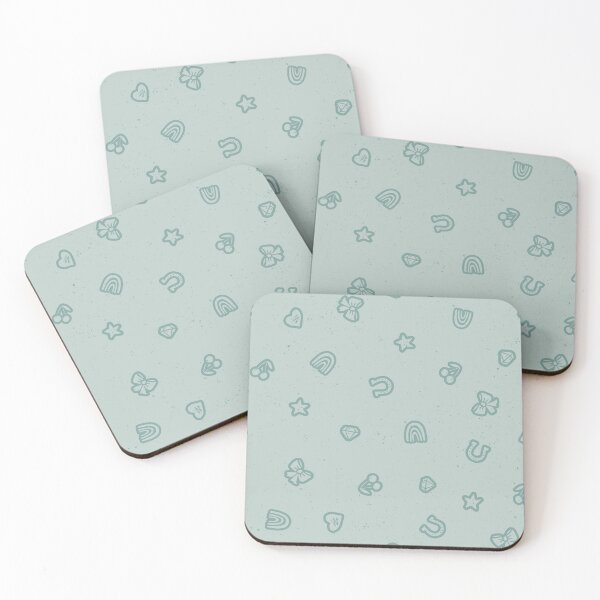 Item preview, Lucky Girl Symbol Doodles Retro Charmcore for Coquette Teen Bedrooms Sage designed and sold by RenattaZare.