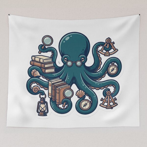 Item preview, Octopus Reading Club Curious Coastal Scholar designed and sold by StickyGuys.