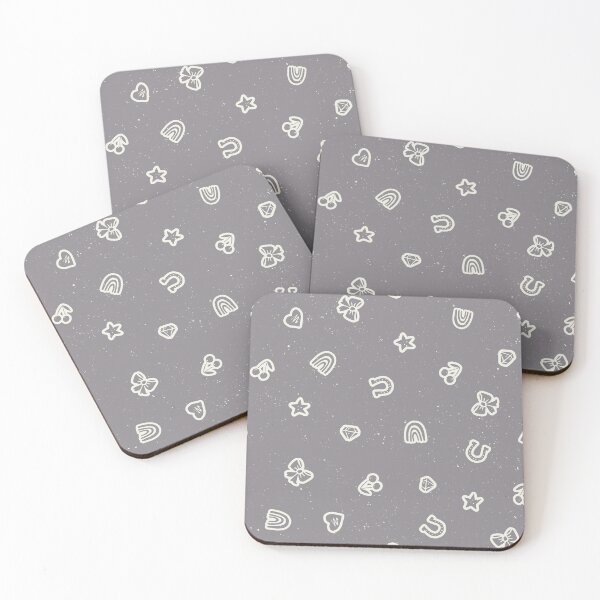 Item preview, Lucky Girl Symbol Doodles Retro Charmcore for Coquette Teen Bedrooms Slate designed and sold by RenattaZare.