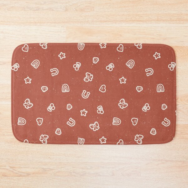 Item preview, Lucky Girl Symbol Doodles Retro Charmcore for Coquette Teen Bedrooms Terracotta designed and sold by RenattaZare.