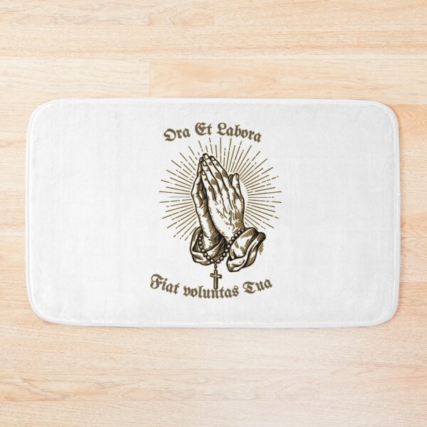 Item preview, Ora Et Labora Praying Hands Vintage Christian Design Fiat Voluntas Tua designed and sold by Love Christ Live Life.