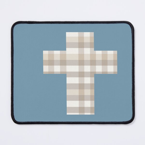 Item preview, Vintage Gingham Soft Brown Cross | Christian Faith Symbol designed and sold by Bound for Wonder.