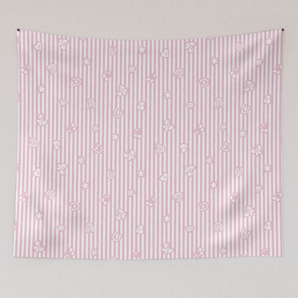 Item preview, Lucky Icon Cabana Stripe Coquette Folk Heirloom Girl Nurserie Blush designed and sold by RenattaZare.