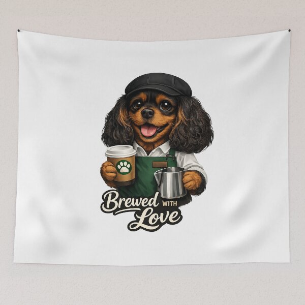 Item preview, Brewed with Love Black and Tan Cavalier designed and sold by SpottyRainbow.