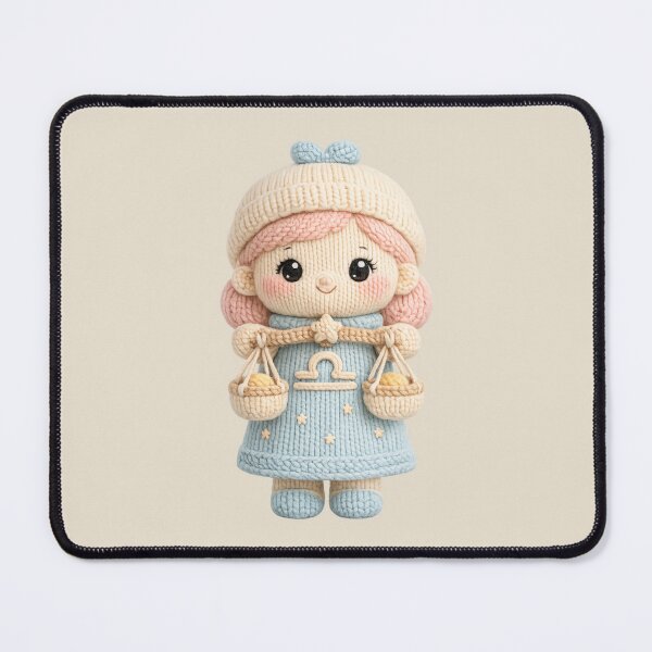 Item preview, Cute Libra Balance Scales Plush Zodiac Nursery | Kawaii Knitted Astrology Art designed and sold by Moons Studio.