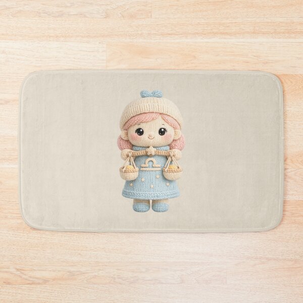 Item preview, Cute Libra Balance Scales Plush Zodiac Nursery | Kawaii Knitted Astrology Art designed and sold by Moons Studio.