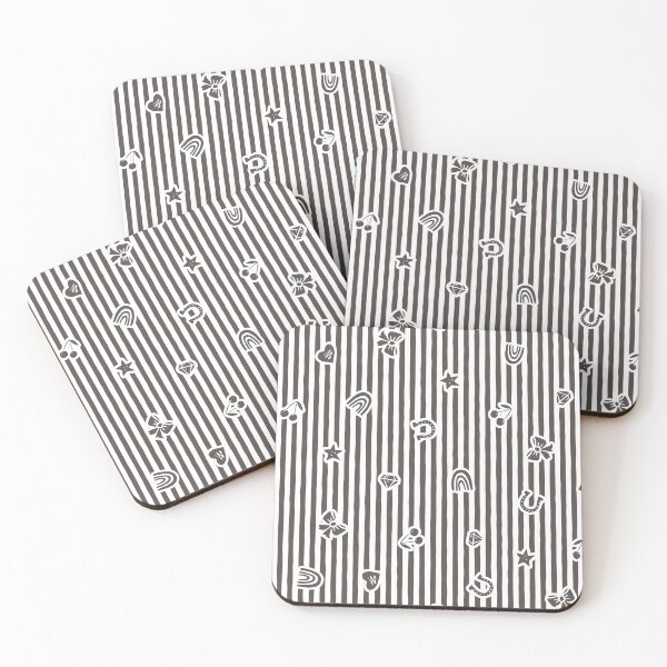 Item preview, Lucky Icon Cabana Stripe Coquette Folk Heirloom Girl Nurserie Charcoal designed and sold by RenattaZare.