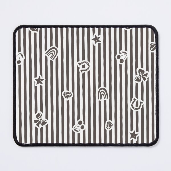 Item preview, Lucky Icon Cabana Stripe Coquette Folk Heirloom Girl Nurserie Charcoal designed and sold by RenattaZare.