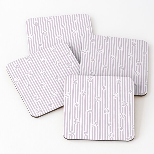 Item preview, Lucky Icon Cabana Stripe Coquette Folk Heirloom Girl Nurserie Lavender designed and sold by RenattaZare.