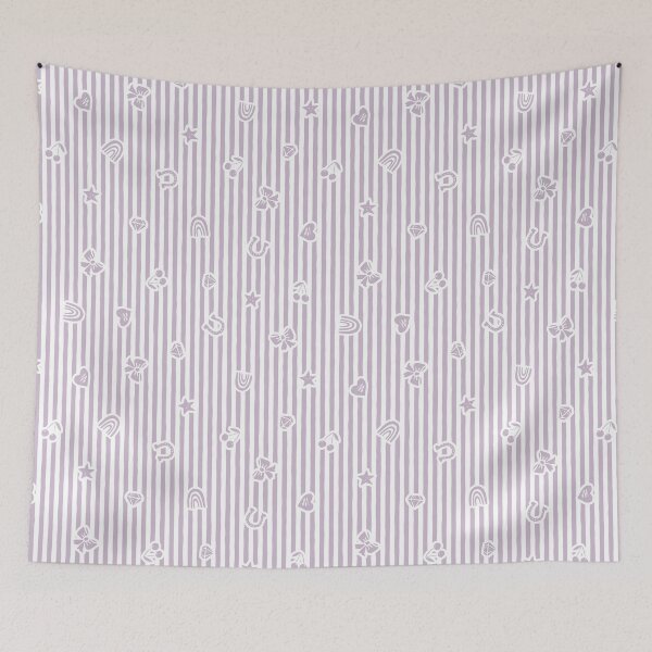 Item preview, Lucky Icon Cabana Stripe Coquette Folk Heirloom Girl Nurserie Lavender designed and sold by RenattaZare.