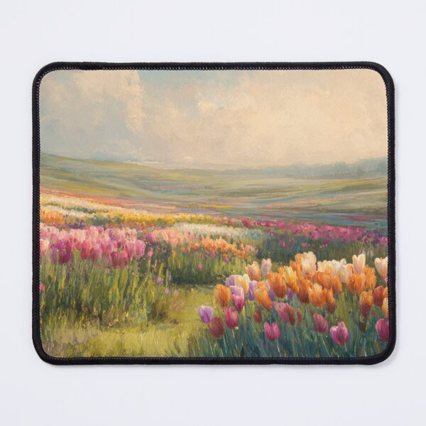 Item preview, Sunlit Tulip Meadow | Impressionist Floral Landscape Painting designed and sold by Bound for Wonder.