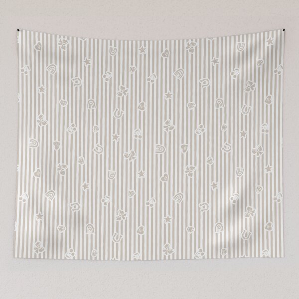 Item preview, Lucky Icon Cabana Stripe Coquette Folk Heirloom Girl Nurserie Linen designed and sold by RenattaZare.