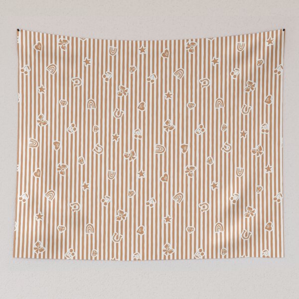 Item preview, Lucky Icon Cabana Stripe Coquette Folk Heirloom Girl Nurserie Terracotta designed and sold by RenattaZare.