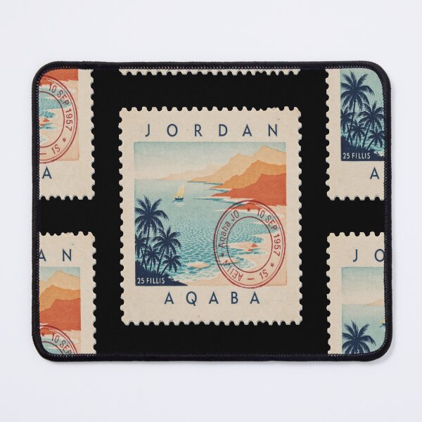 Item preview, Aqaba Jordan Red Sea Coastal Postage Stamp Sticker designed and sold by stickercuffs.