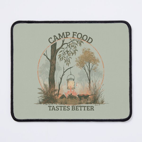 Item preview, Camp Food Tastes Better | Vintage Bush Camp Kitchen Illustration designed and sold by Bound for Wonder.