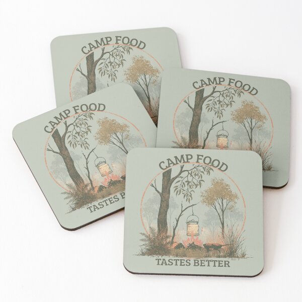 Item preview, Camp Food Tastes Better | Vintage Bush Camp Kitchen Illustration designed and sold by Bound for Wonder.