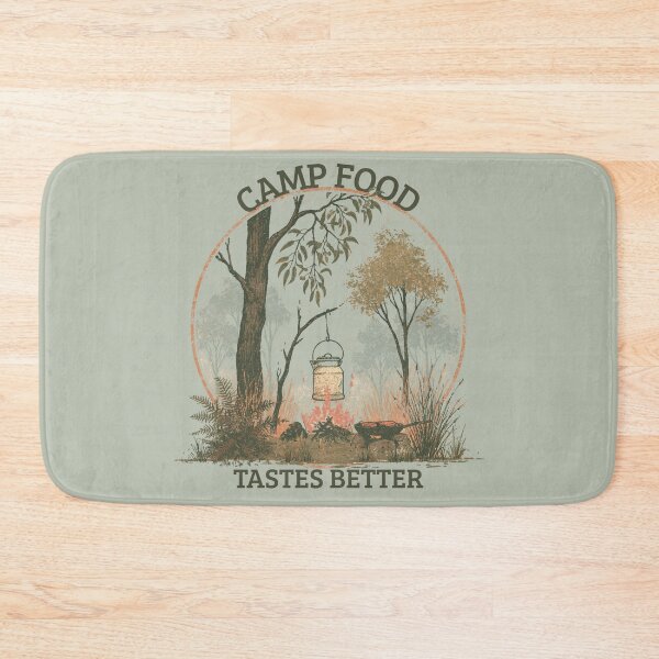Item preview, Camp Food Tastes Better | Vintage Bush Camp Kitchen Illustration designed and sold by Bound for Wonder.