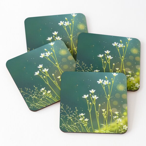 Item preview, Enchanted Forest Moss and Tiny White Wildflowers designed and sold by Fashion Lovers Hub.