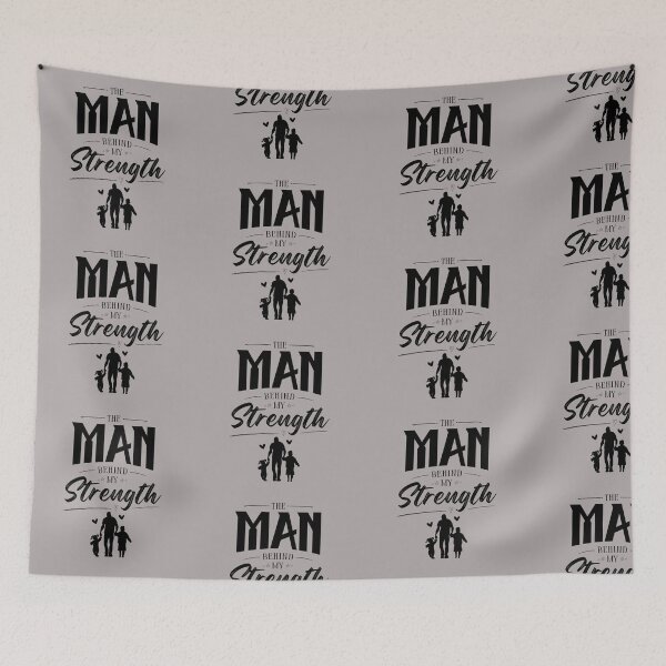 Item preview, The Man Behind My Strength | Typography T-Shirt |  Father's Day Design designed and sold by LUMA HOUSE.