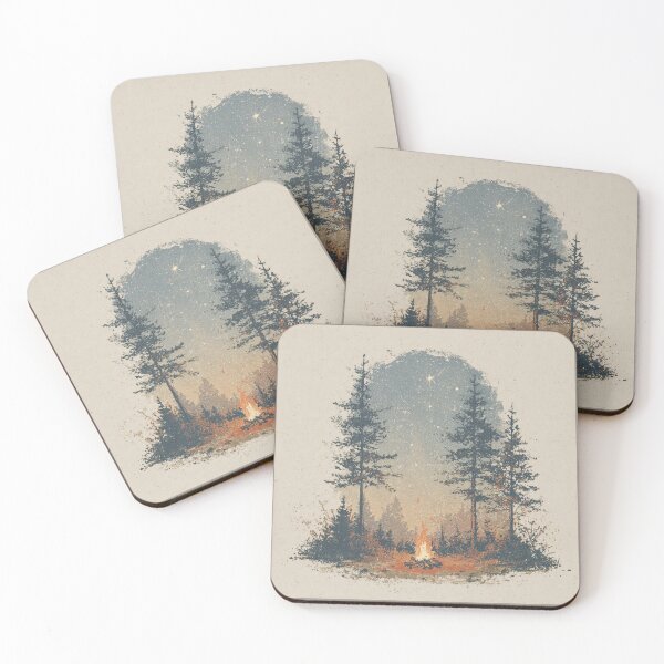 Item preview, Vintage Campfire Under the Stars | Woodland Camping Illustration designed and sold by Bound for Wonder.