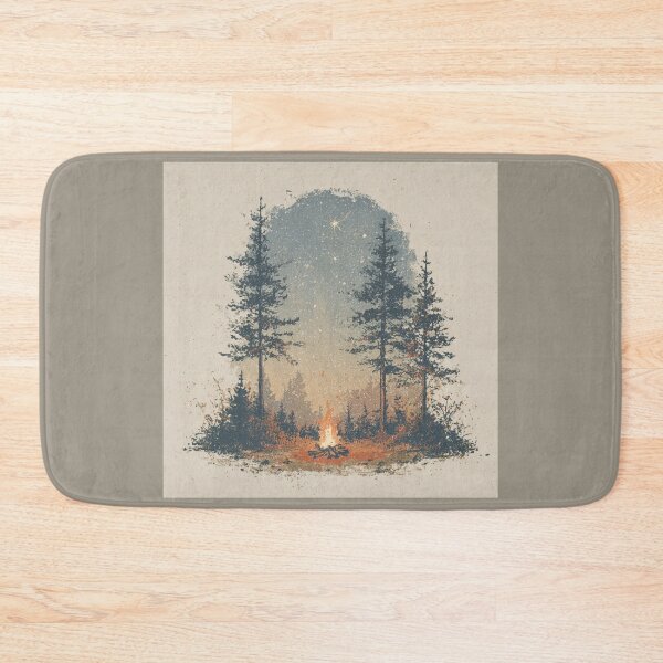 Item preview, Vintage Campfire Under the Stars | Woodland Camping Illustration designed and sold by Bound for Wonder.