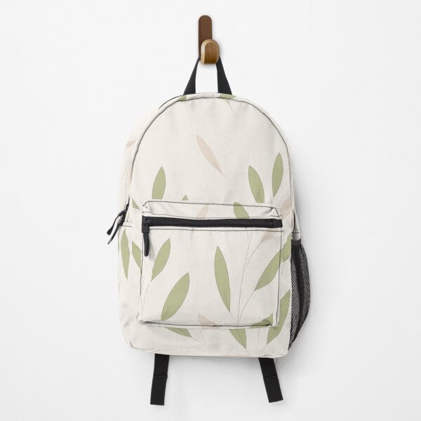 Item preview, A delicate botanical pattern featuring scattered sage green leaves on a soft neutral background. designed and sold by TatinkaArtskill.