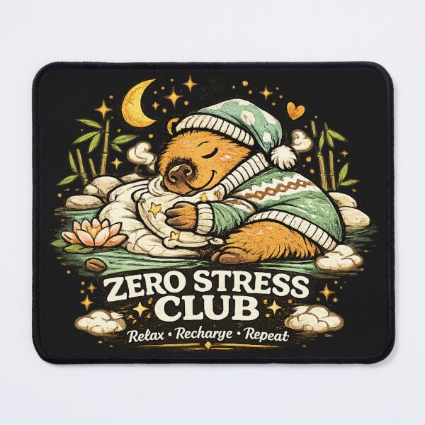 Item preview, Zero Stress Club Cute Capybara Relaxing T-Shirt designed and sold by Ever Bloom Studio.