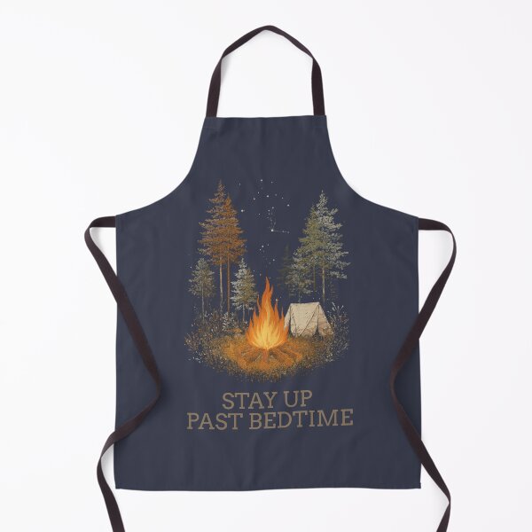 Item preview, Stay Up Past Bedtime Camping T-Shirt | Vintage Campfire Adventure Design designed and sold by Bound for Wonder.