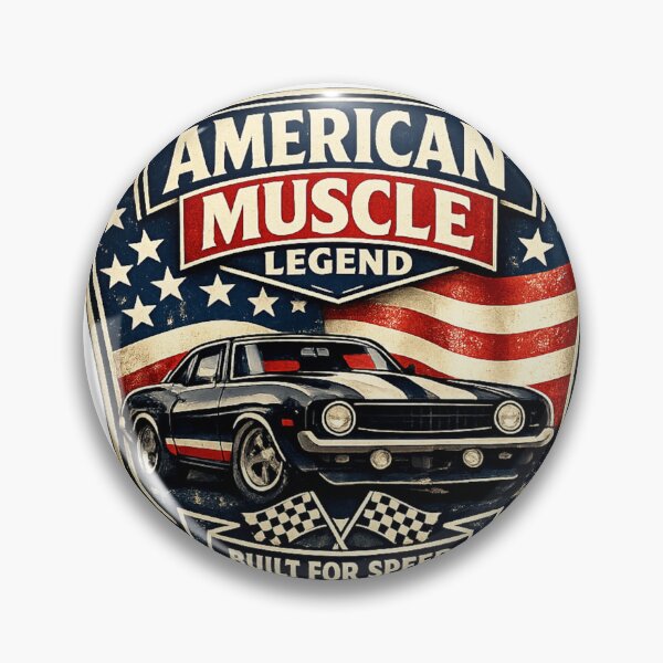 Item preview, AmericanMuscleLegendShieldEdition–RetroClassicCarBadgeDesign designed and sold by Ivory Code.
