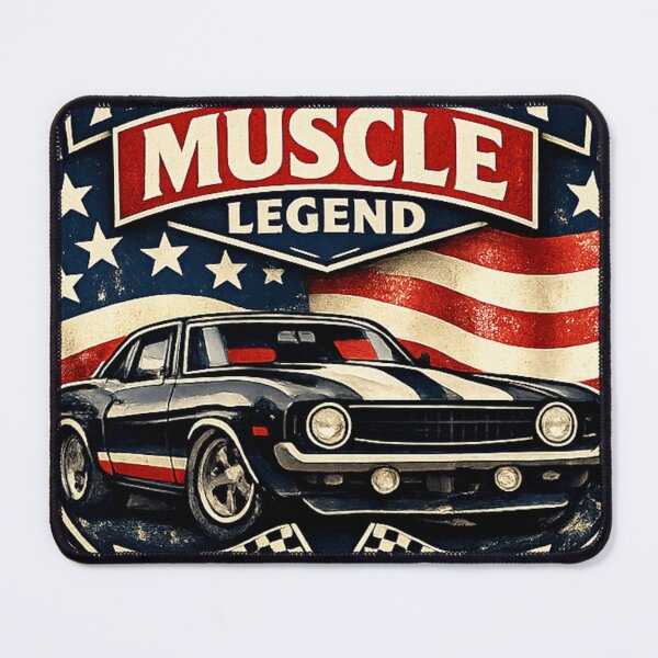 Item preview, AmericanMuscleLegendShieldEdition–RetroClassicCarBadgeDesign designed and sold by Ivory Code.