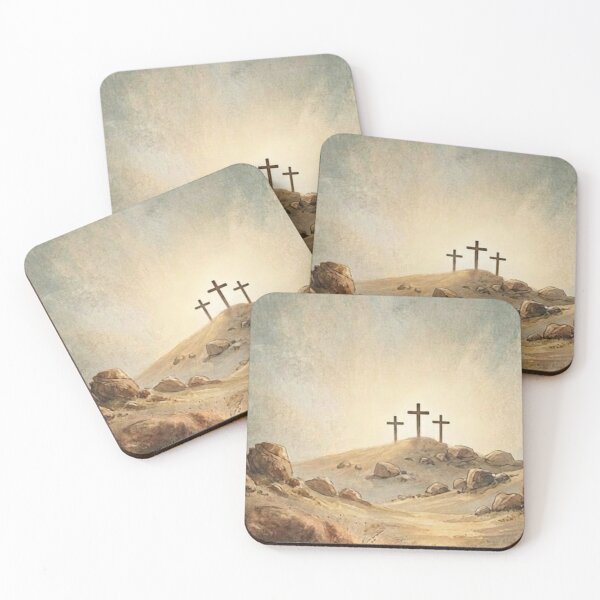 Item preview, The Hill Called Calvary – Christian Watercolor Crosses Art Print designed and sold by Bound for Wonder.