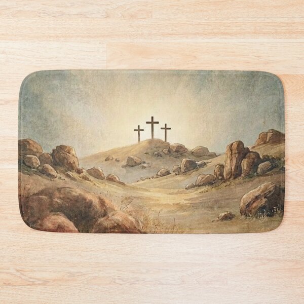 Item preview, The Hill Called Calvary – Christian Watercolor Crosses Art Print designed and sold by Bound for Wonder.