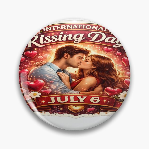 Item preview, International Kissing Day Romantic Celebration Sticker – July 6 designed and sold by Artisan Finds Online.