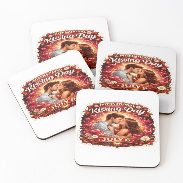 Item preview, International Kissing Day Romantic Celebration Sticker – July 6 designed and sold by Artisan Finds Online.