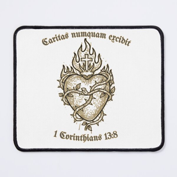 Item preview, Caritas Numquam Excidit Sacred Heart Cross Vintage Christian Design designed and sold by Love Christ Live Life.