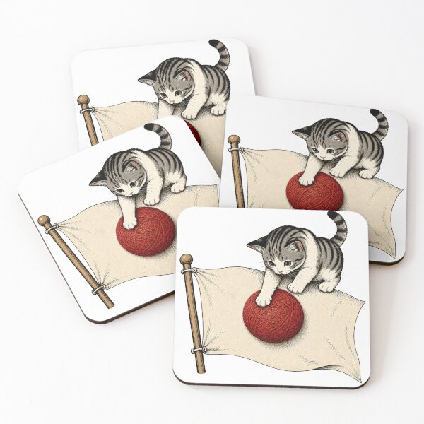 Item preview, Cat Playing with Japan Flag — Funny Japanese Cat Sticker designed and sold by Aguri-tei.