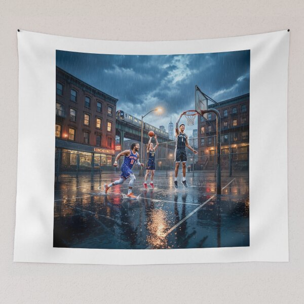 Item preview, Brunson Clark Wemby Playing Basketball In The Rain designed and sold by Home Decor Art.