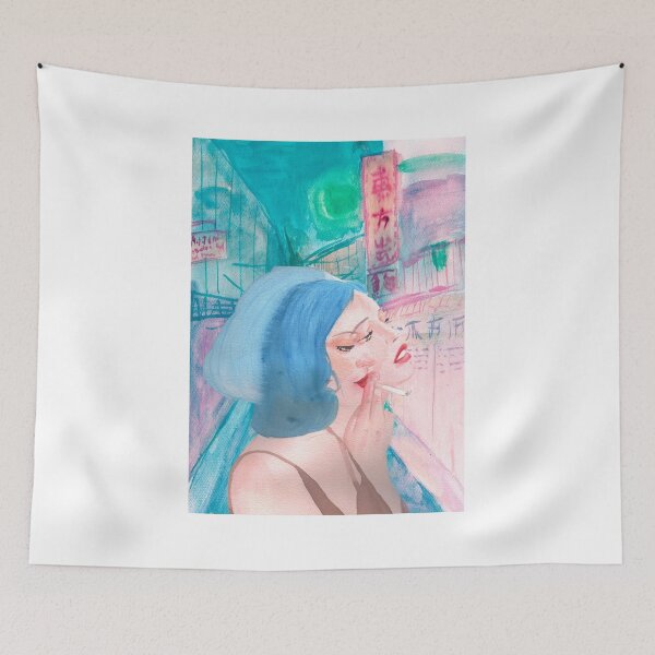 Item preview, Cyberpunk Tokyo Girl Neon Urban Fantasy Art designed and sold by Mvicen.