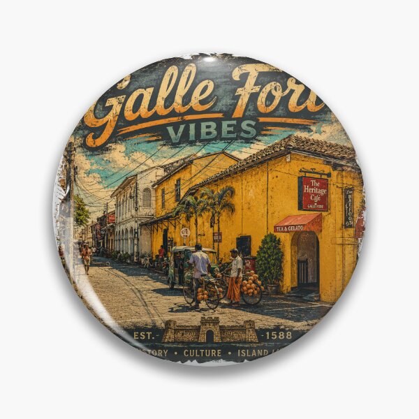 Item preview, Galle Fort Vibes – Vintage Street Life & Colonial Heritage T-Shirt Design designed and sold by GooniSL.