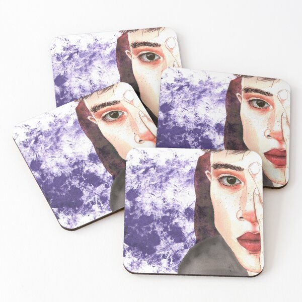 Item preview, Expressive Portrait with Abstract Purple Watercolor Art designed and sold by Mvicen.