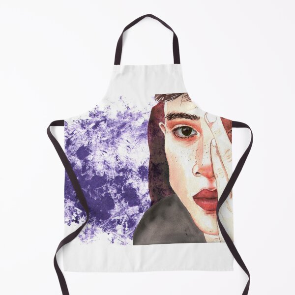 Item preview, Expressive Portrait with Abstract Purple Watercolor Art designed and sold by Mvicen.