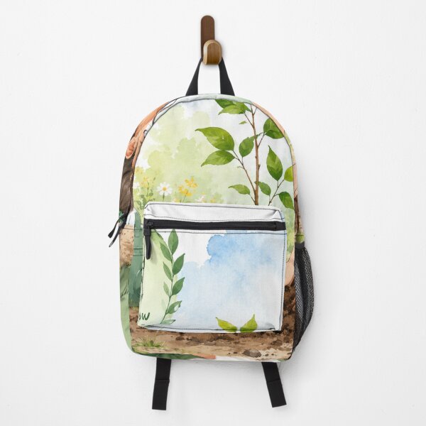 Item preview, Original Anime Girl Planting Tree | Gardening Nature Illustration designed and sold by Sticleg.