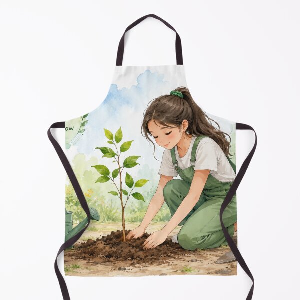 Item preview, Original Anime Girl Planting Tree | Gardening Nature Illustration designed and sold by Sticleg.