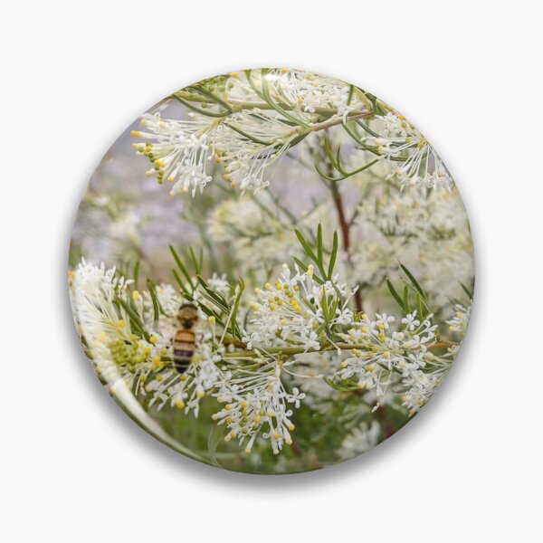 Item preview, Honey Bee Pollinating Grevillea Curviloba Native Flower designed and sold by Be Captured by Brittany Emma.