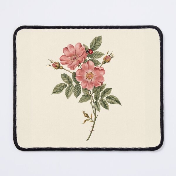 Item preview, Pink Wild Rose Botanical Vintage Floral Illustration designed and sold by NuvoraNest.
