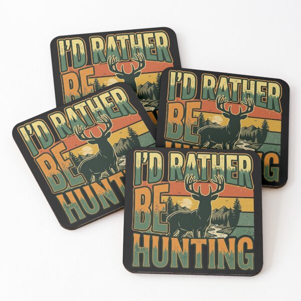 Item preview, I'd Rather Be Hunting Retro Sunset Mountain Deer designed and sold by PACS0011.