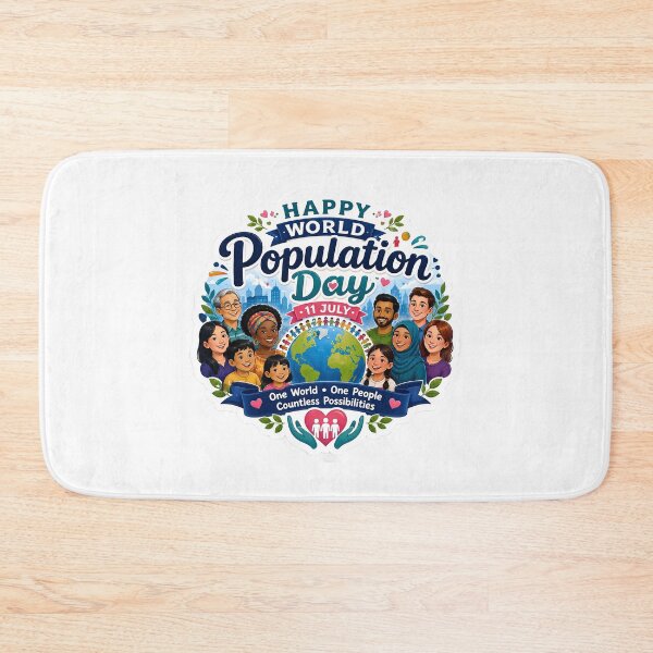 Item preview, Happy World Population Day Sticker – One World, One People (July 11) designed and sold by Artisan Finds Online.