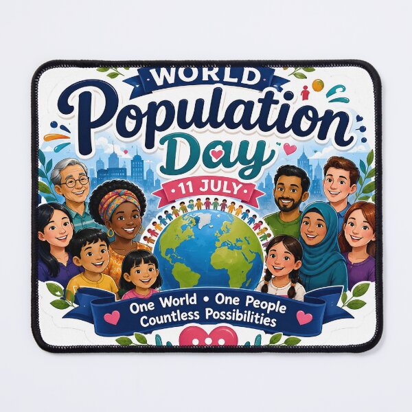 Item preview, Happy World Population Day Sticker – One World, One People (July 11) designed and sold by Artisan Finds Online.